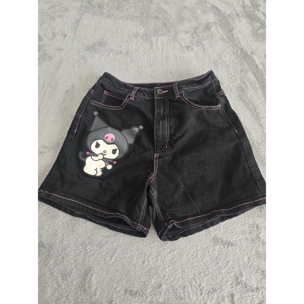 Kuromi By Sanrio Shorts Juniors 7 Black Hello Kitty Hot Topic Jean Denim